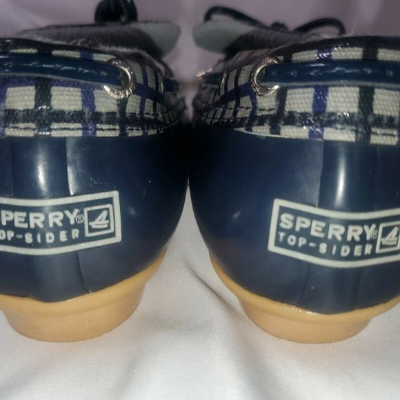 Sperry Topsider Navy Dark Blue Checkered Waterproo - Picture 11 of 11